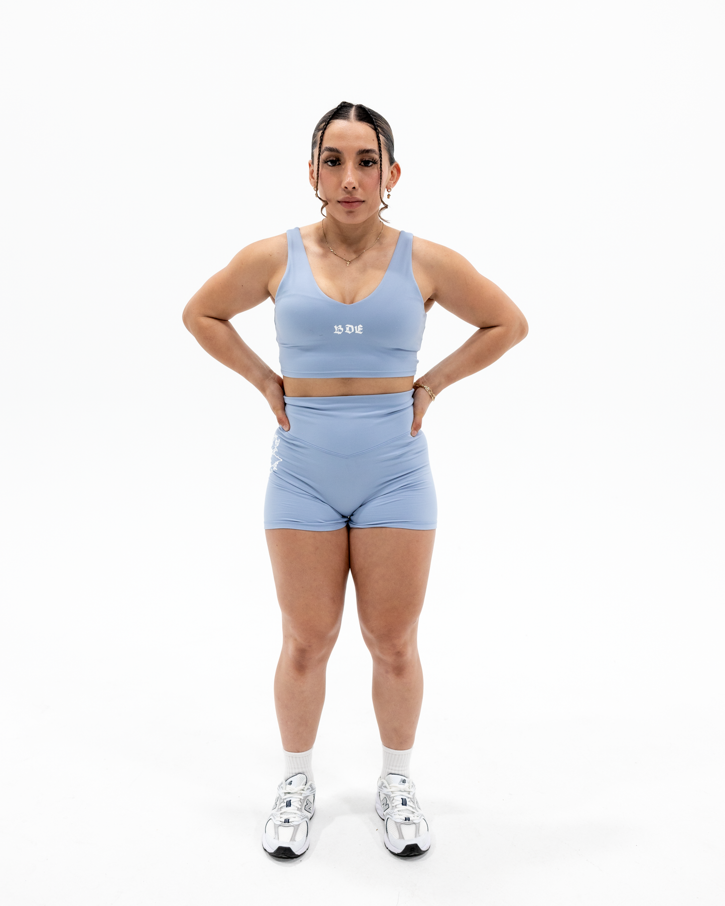 Sky Blue Imprint Sports Bra